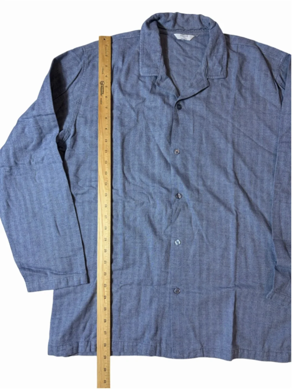 Frette 1860 Blue Herringbone Cotton Pajama Set 2Pc Made Italy Luxury